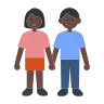 Woman And Man Holding Hands: Dark Skin Tone Emoji 👫🏿 image - Tossface style