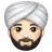 Man Wearing Turban: Light Skin Tone