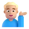 Man Tipping Hand: Medium-Light Skin Tone Emoji 💁🏼‍♂️ image - Microsoft 3D Fluent style