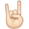 Sign Of The Horns: Light Skin Tone Emoji 🤘🏻 image - WhatsApp style