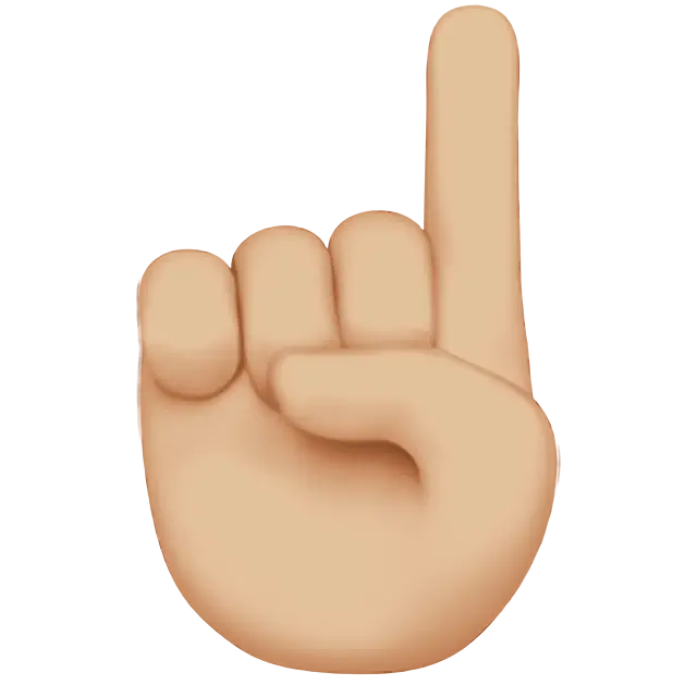 Index Pointing Up: Medium-Light Skin Tone