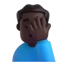 Man Facepalming: Dark Skin Tone Emoji 🤦🏿‍♂️ image - Microsoft 3D Fluent style