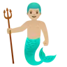 Merman: Medium-Light Skin Tone Emoji 🧜🏼‍♂️ image - Google Noto Color style