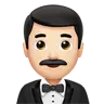 Man In Tuxedo: Light Skin Tone Emoji 🤵🏻‍♂️ image - Apple style