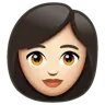 Woman: Light Skin Tone Emoji 👩🏻 image - WhatsApp style