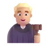 Man Judge: Medium-Light Skin Tone Emoji 👨🏼‍⚖️ image - Microsoft 3D Fluent style