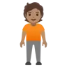 Person Standing: Medium Skin Tone Emoji 🧍🏽 image - Google Noto Color style