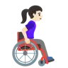 Woman In Manual Wheelchair Facing Right: Light Skin Tone Emoji 👩🏻‍🦽‍➡️ image - Google Noto Color style