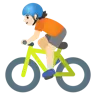 Person Biking: Light Skin Tone Emoji 🚴🏻 image - Google Noto Color style