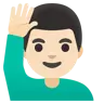 Man Raising Hand: Light Skin Tone Emoji 🙋🏻‍♂️ image - Google Noto Color style