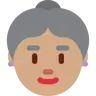 Old Woman: Medium Skin Tone Emoji 👵🏽 image - Twitter / X (Twemoji) style