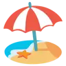ชายหาดที่มีร่ม Emoji 🏖 image - Google Noto Color style