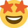 Emoji Grinning Face cu ochi de stele 🤩 image - Twitter / X (Twemoji) style