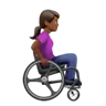 Woman In Manual Wheelchair Facing Right: Medium-Dark Skin Tone Emoji 👩🏾‍🦽‍➡️ image - Apple style