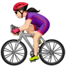 Woman Biking: Light Skin Tone Emoji 🚴🏻‍♀️ image - Apple style