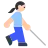 Woman With White Cane: Light Skin Tone
