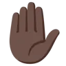 Raised Hand: Dark Skin Tone Emoji ✋🏿 image - Google Noto Color style
