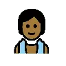 Person In Steamy Room: Medium-Dark Skin Tone Emoji 🧖🏾 image - OpenMoji style