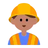 Man Construction Worker: Medium Skin Tone Emoji 👷🏽‍♂️ image - Tossface style