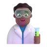 Man Scientist: Medium-Dark Skin Tone Emoji 👨🏾‍🔬 image - Microsoft 3D Fluent style