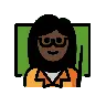 Woman Teacher: Dark Skin Tone Emoji 👩🏿‍🏫 image - OpenMoji style
