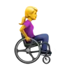 Woman In Manual Wheelchair Facing Right Emoji 👩‍🦽‍➡️ image - Apple style