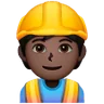 Construction Worker: Dark Skin Tone Emoji 👷🏿 image - Samsung style