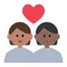 Couple With Heart: Person, Person, Medium Skin Tone, Medium-Dark Skin Tone Emoji 🧑🏽‍❤️‍🧑🏾 image - Tossface style