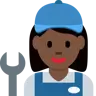 Woman Mechanic: Dark Skin Tone Emoji 👩🏿‍🔧 image - Twitter / X (Twemoji) style