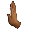 Leftwards Pushing Hand: Medium-Dark Skin Tone Emoji 🫷🏾 image - WhatsApp style