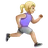 Woman Running Facing Right: Medium-Light Skin Tone