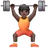 Person Lifting Weights: Dark Skin Tone