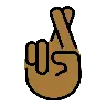 Crossed Fingers: Medium-Dark Skin Tone Emoji 🤞🏾 image - OpenMoji style
