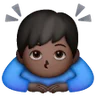 Man Bowing: Dark Skin Tone Emoji 🙇🏿‍♂️ image - Samsung style