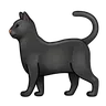 Black Cat Emoji 🐈‍⬛ image - Telegram style