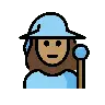 Woman Mage: Medium Skin Tone Emoji 🧙🏽‍♀️ image - OpenMoji style