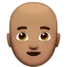Man: Medium Skin Tone, Bald Emoji 👨🏽‍🦲 image - Apple style