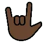 Love-You Gesture: Dark Skin Tone Emoji 🤟🏿 image - OpenMoji style