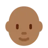 Person: Medium-Dark Skin Tone, Bald Emoji 🧑🏾‍🦲 image - Twitter / X (Twemoji) style