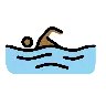 Man Swimming: Medium-Dark Skin Tone Emoji 🏊🏾‍♂️ image - OpenMoji style