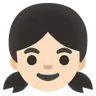 Girl: Light Skin Tone Emoji 👧🏻 image - Google Noto Color style