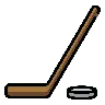 Eishockeyschläger und Puck Emoji 🏒 image - OpenMoji style