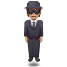 Person In Suit Levitating: Medium Skin Tone Emoji 🕴🏽 image - Samsung style