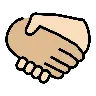 Handshake: Medium-Light Skin Tone, Light Skin Tone Emoji 🫱🏼‍🫲🏻 image - OpenMoji style