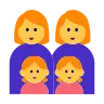 Family: Woman, Woman, Girl, Girl Emoji 👩‍👩‍👧‍👧 image - Tossface style
