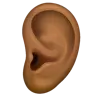 Ear: Medium-Dark Skin Tone Emoji 👂🏾 image - WhatsApp style