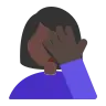 Woman Facepalming: Dark Skin Tone Emoji 🤦🏿‍♀️ image - Tossface style