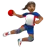 Woman Playing Handball: Medium-Dark Skin Tone