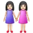 Women Holding Hands: Light Skin Tone