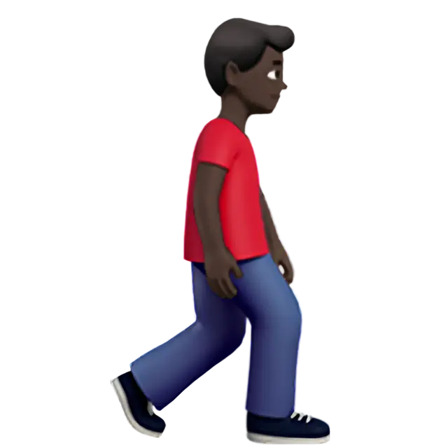 Man Walking Facing Right: Dark Skin Tone